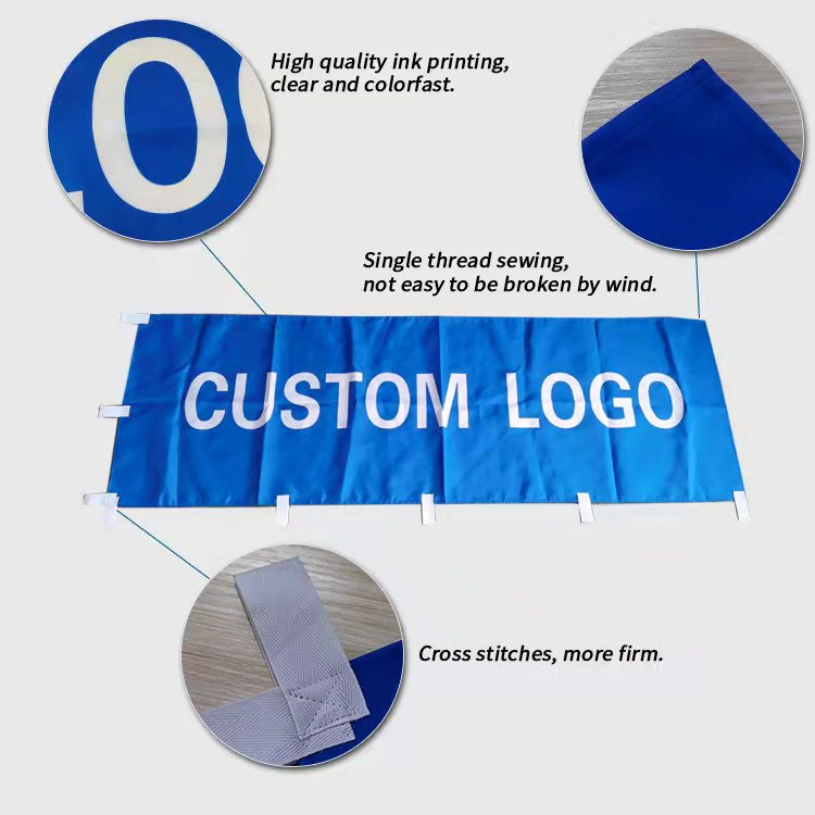 60x180cm Mini Nobori Flag Rectangular Custom Double Side Printed
