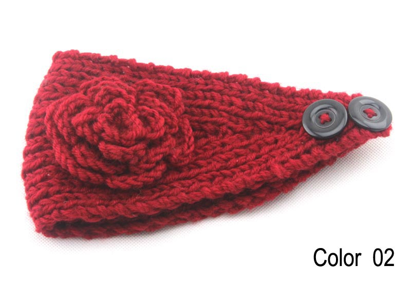 Women knitted headband with flower,crochet headband- Handmade tenia, Hair Accessories