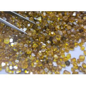 China MCD Mono Crystalline Diamond Dodecahedron / Tower Shaped Yellow Rough Diamond on sale