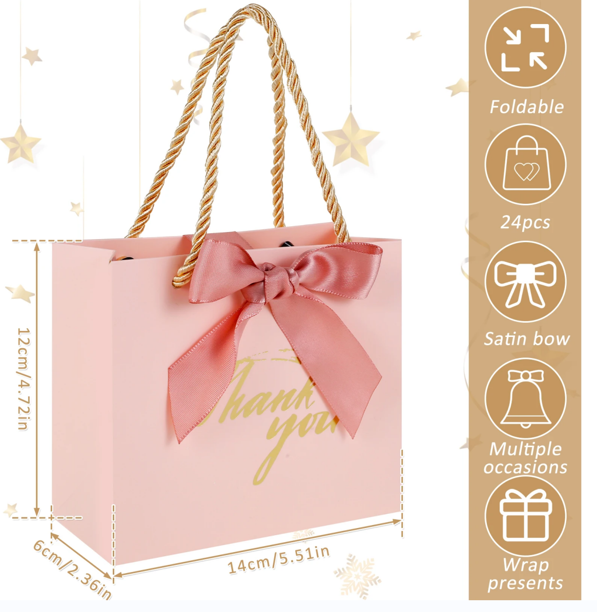 Clothing Packaging Shopping Bag With Ribbon Handle And Custom Logo
