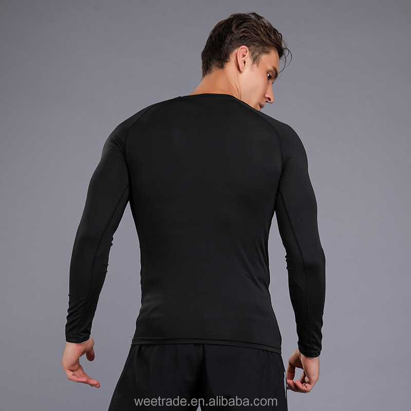 Long sleeves gym quick-drying clothes shapewear bodysuit sport clothing for men