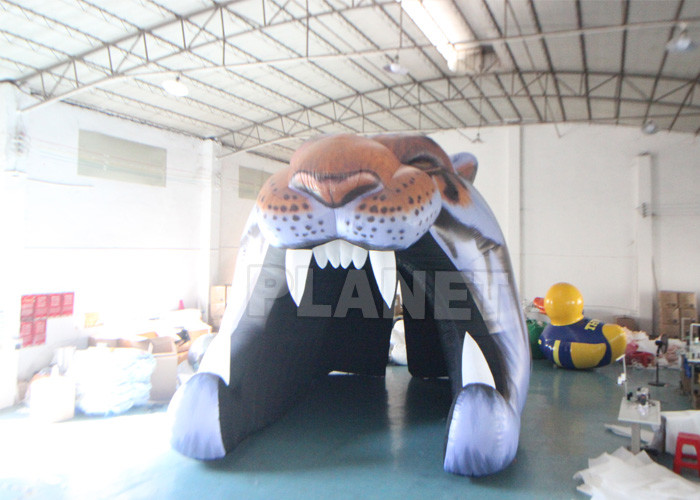 Outdoor Sport Entrance Inflatable Tiger Head Tunnel Advertising Mascot Inflatable Tiger Helmet Tunnel