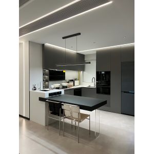 Modern Handleless MDF Kitchen Cabinet Push-To-Open Design