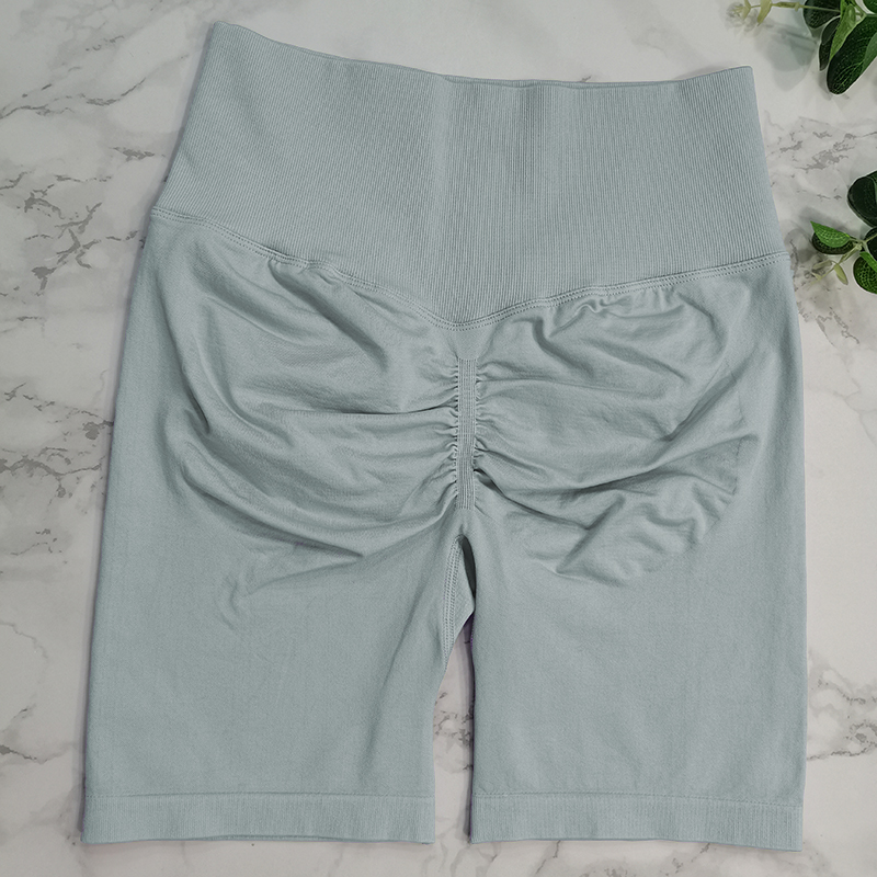 Seamless Yoga Gym Cycling Shorts Scrunch Butt Push Up Nylon High Waist