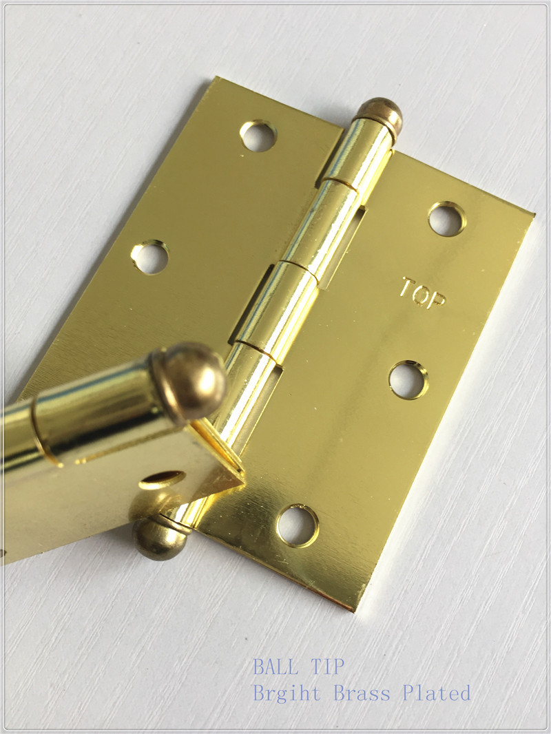 Loose Pinbrass Ball Tip Hinges Lift Off Bright Brass Plated Smooth Surface