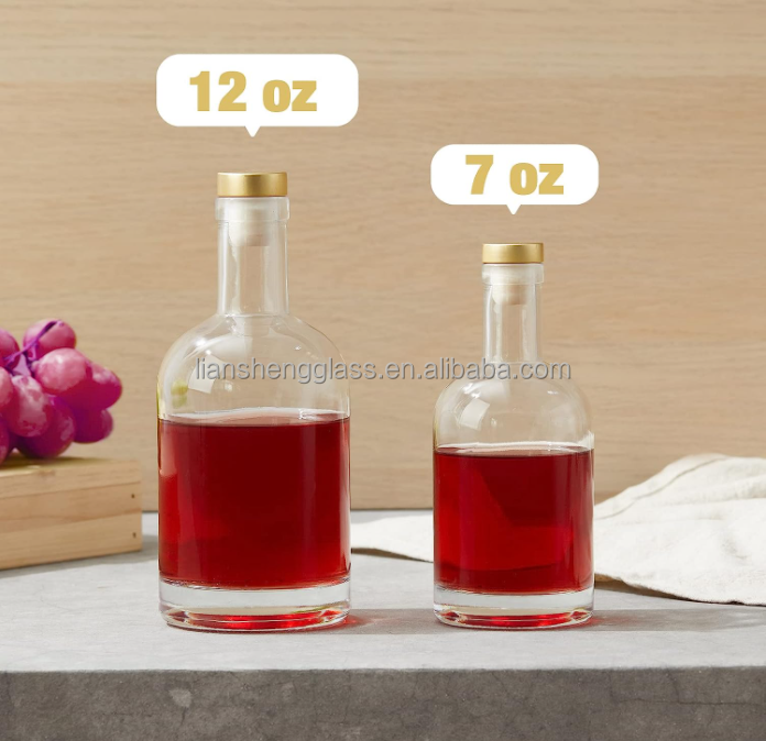 Glass Wine Bottles Vodka Whisky Glass Bottles With Cork from 375ml 500ml 700ml 750ml
