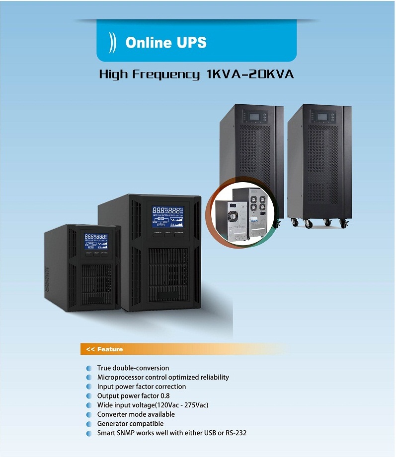 Pure Sine Wave 15KVA High Frequency Online UPS With 0.9 Power Factor