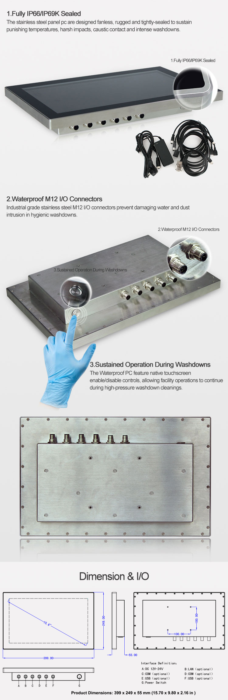 PCAP Stainless Steel Panel PC
