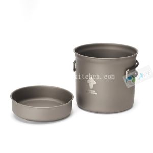 Titanium cookware set, soup pot and frying pan/camping cookware set
