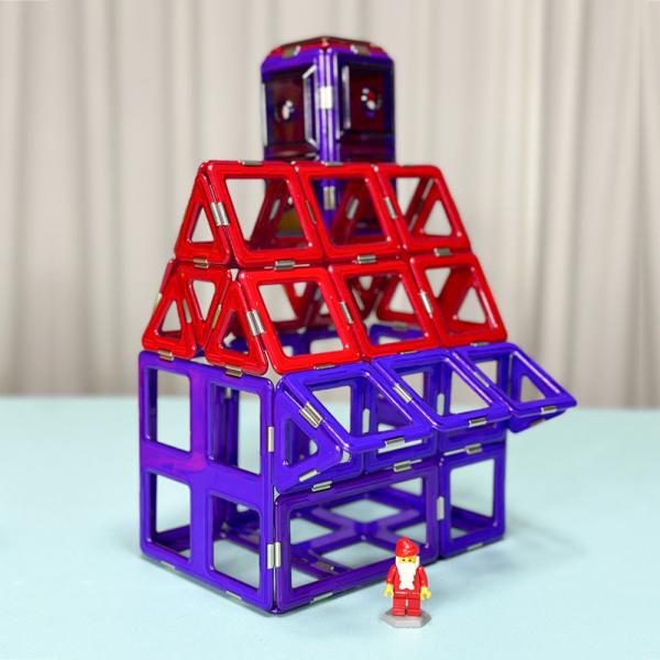 Kids Christmas House Magnetic Shape Building Blocks Magnetic Tiles Construction