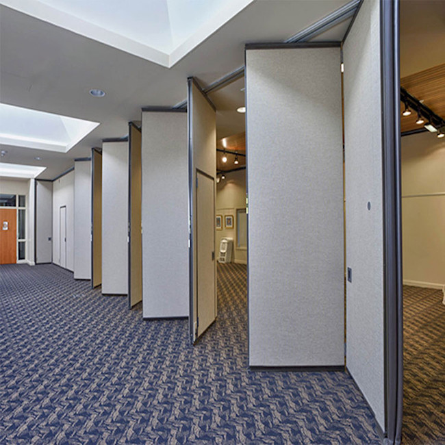 ODM White Fabric Acoustic Sliding Wall Divider Movable Partition Wall