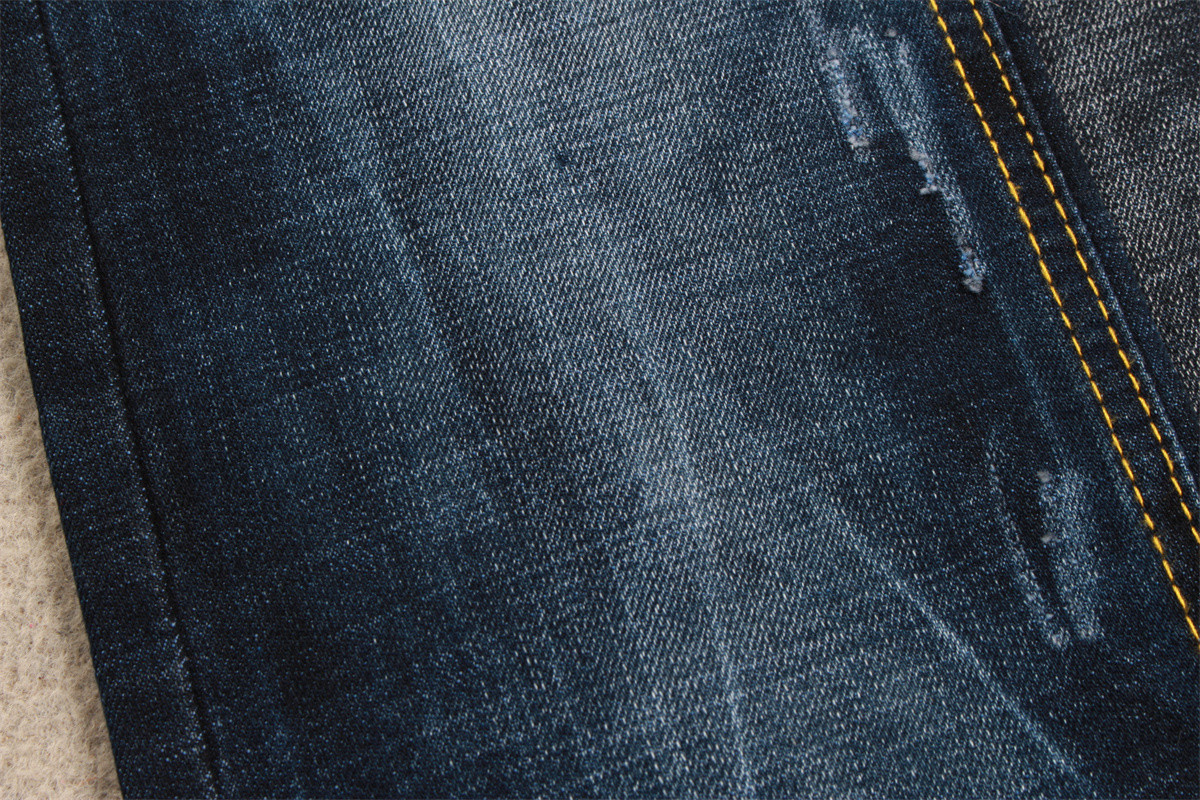 11oz Blue Backside Denim Fabric With Crosshatch Slub For Man Jeans, Brand Quality Blue Black Color