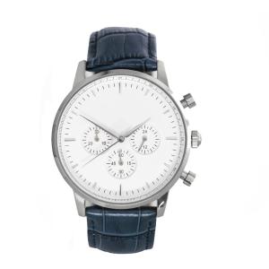  Blue Crocodile Band Stainless Steel Chronograph Watch With Butterfly Buckle Manufactures