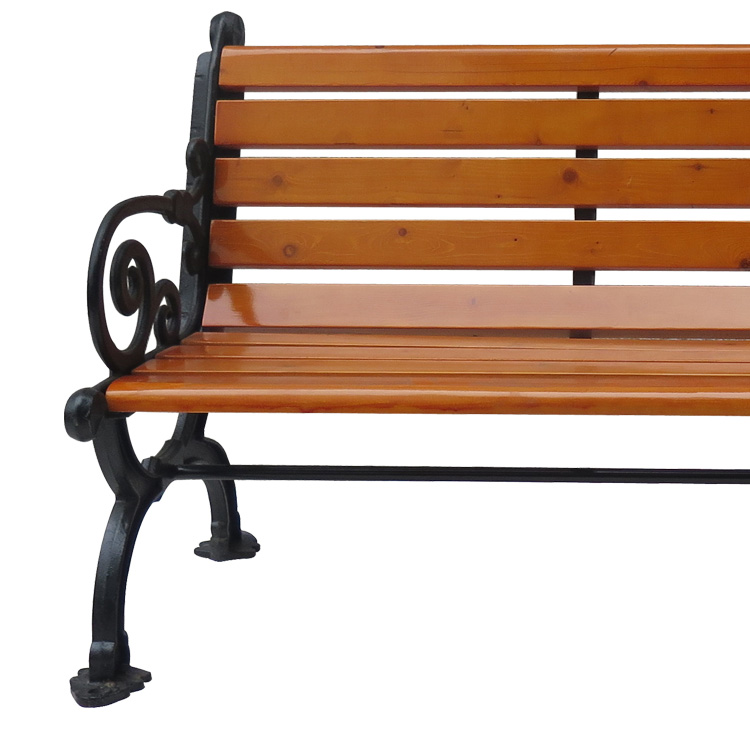 Patio Furniture Metal Outdoor Steel Wood Park Bench Seat Cast Iron Bench with Back