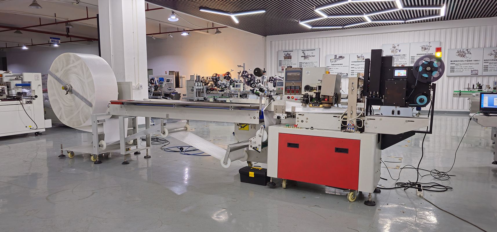 Real Time Printer and Motor Core Components Applied Bubble Bag Packing Labeling System