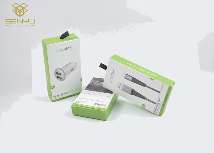 Car Charger Packaging Box With Sport UV Printing 350g Art Paper Material