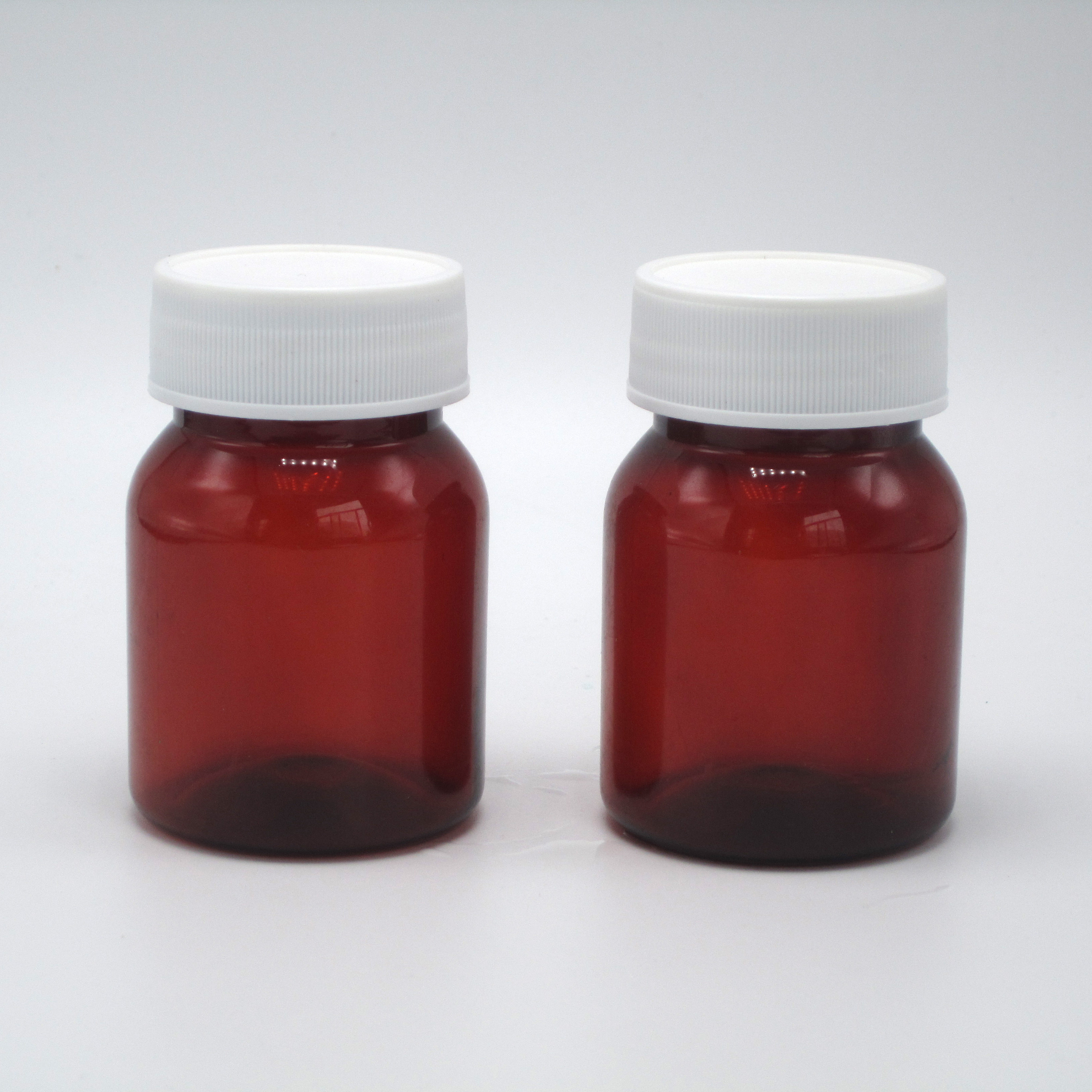 Travel Pill Packaging Jar 50ml Empty Portable Plastic Pill Bottles with White Screw Cap