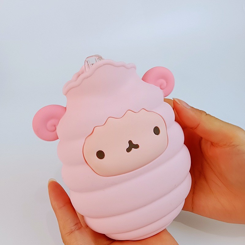 Cartoon Hot Water Bag Bottle With Screw Cap Shoulder Hand Feet Warmer Hot Compress And Cold Therapy For Women Kids Gifts
