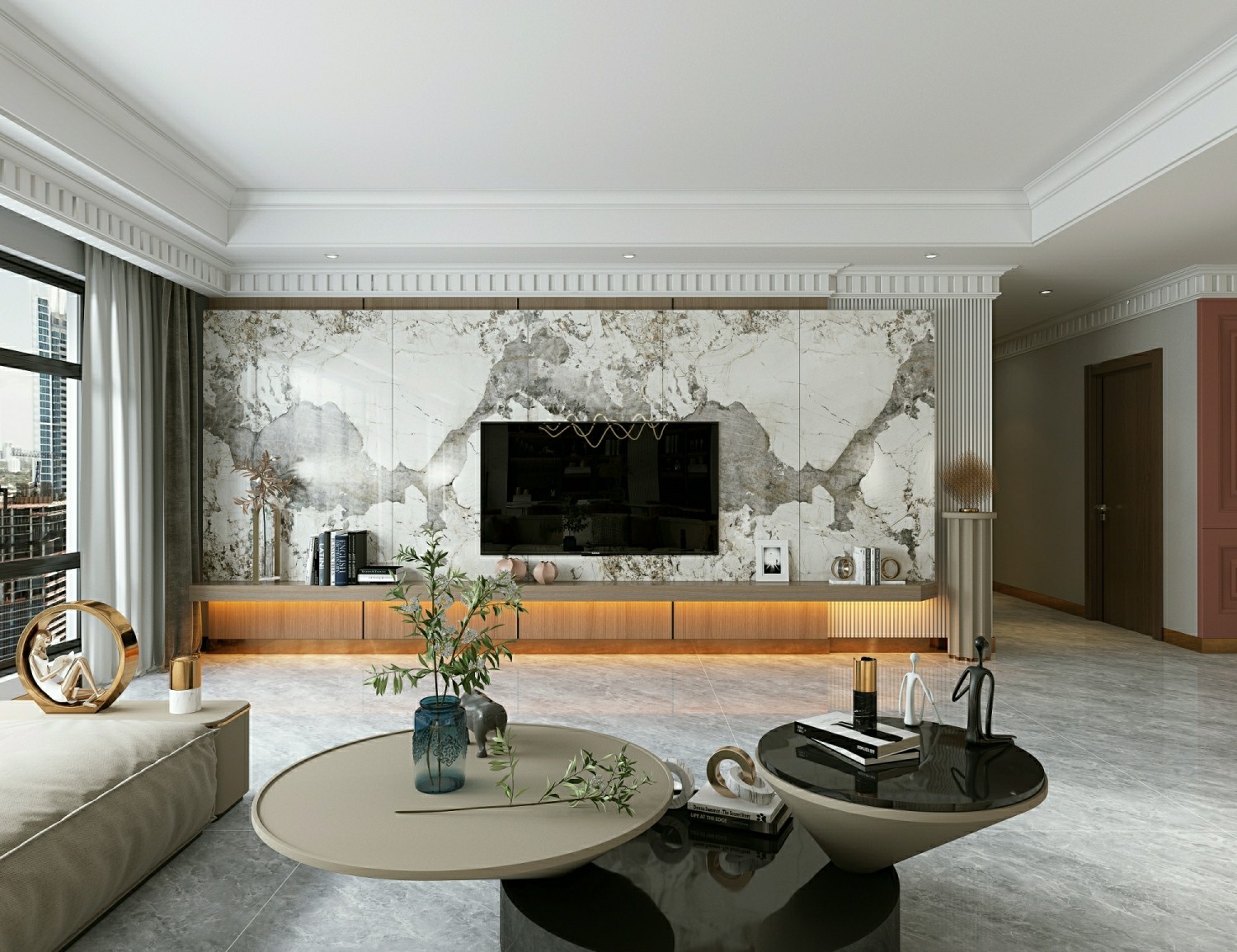Vintage Decorative 900x1800x9mm Outdoor Wall and floor Glazed Polished Porcelain Tile For Project Renovation