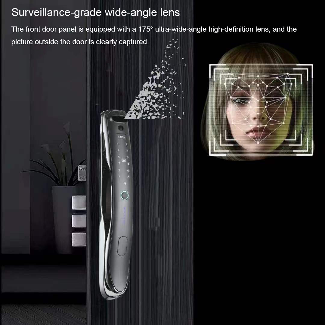 Face ID Intelligent Tuya Door Lock Intercom IC Card App Controlled Smart Door Lock