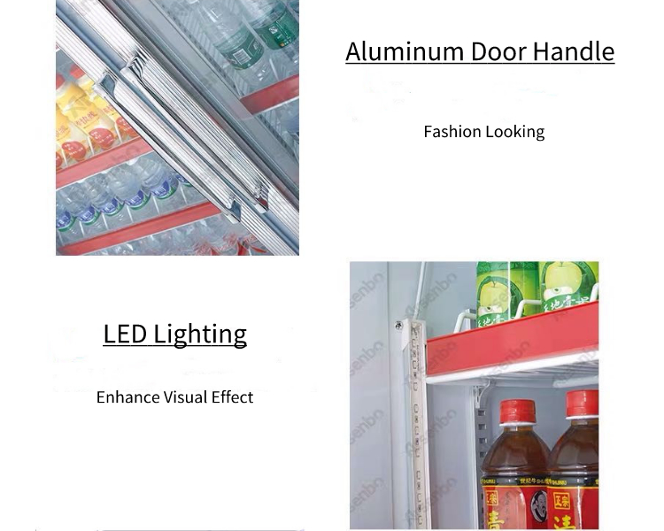 320W Glass Front Commercial Beverage Refrigerator Microcomputer Classic Type