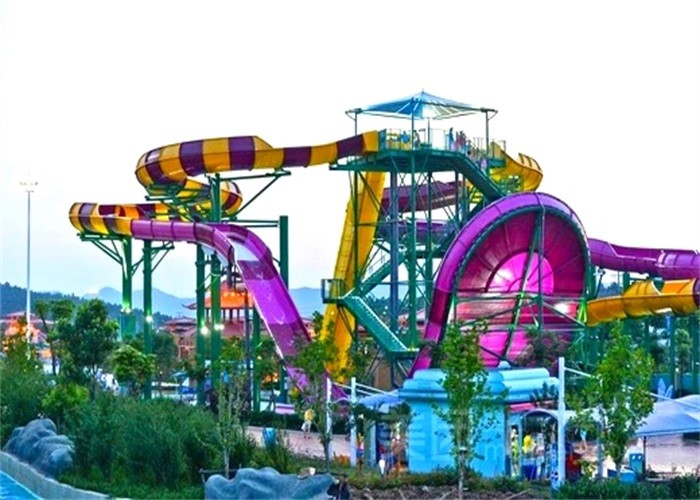 Fiberglass FRP Boomerang Indoor Water Park Slide For Children Adults