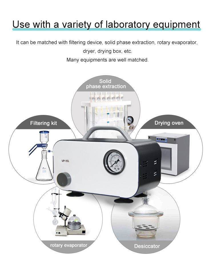 Lab Drying Equipment Oilless Diaphragm Vacuum Pump for Portable Laboratory Teaching