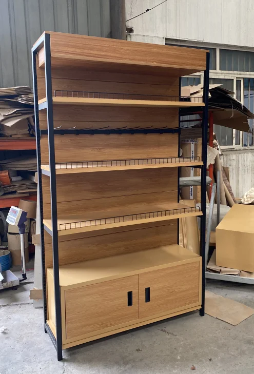 4 Post Supermarket Display Shelf Four Column Shelving For Grocery Store