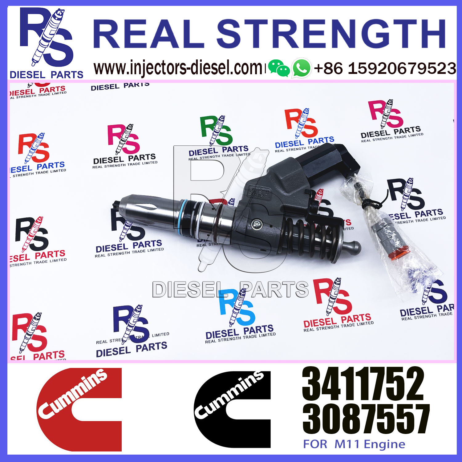 QSM11 ISM11 M11 fuel injector 3084589 3087557 3411752 for construction machinery