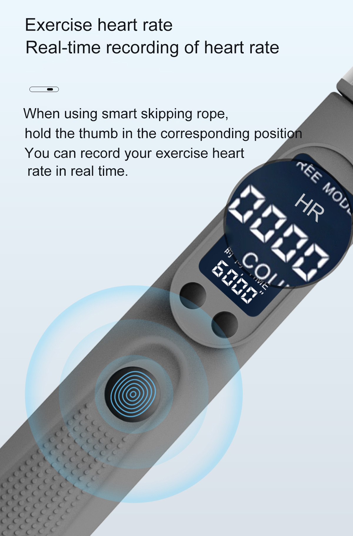 Smart electronic digital skip jump rope two in one with exercise heart rate for fitness
