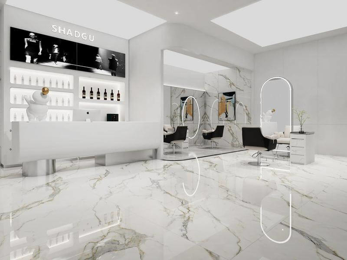 Backgroud Decorative Outdoor Wall Polished Glazed Porcelain Tile 1200x1200x9mm For Dining Room