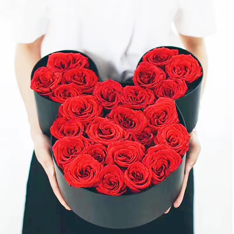 Transparent PVC Window Custom Size Accepted Gold Foil Logo Flower Bouquet Packaging Box