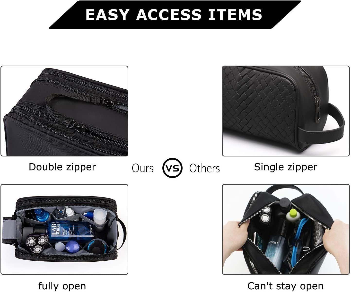 Travel Toiletry Organizer Dopp Kit Water-resistant Shaving Bag Shockproof protective &Storgae Toiletry Bag for Men