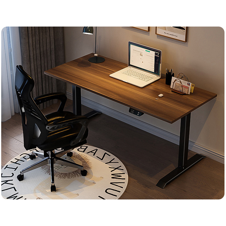 2 Stage Dual Motor Electric Standing Desk 6ft x 8ft Extra Large Long Brown Italian Style