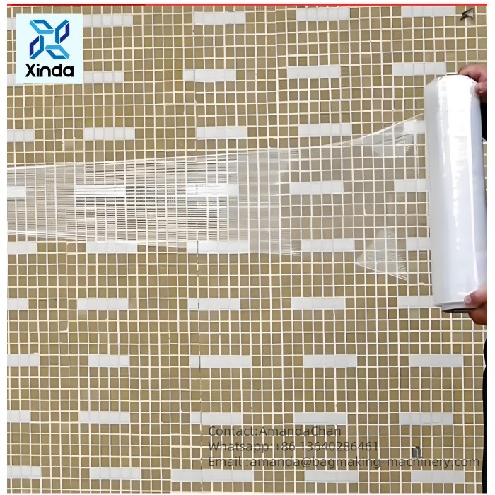 Transparent Stretch Pe Coating Industrial Packaging Logistics Pallet Transport