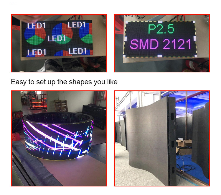 3840hz Refresh Rate Flexible Curved P2.5 LED Panel Displays