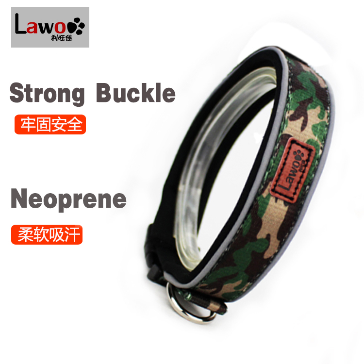 Luxury Pattern Reflective Big Nylon Dog Collars , Pet Accessories Custom Dog Collar