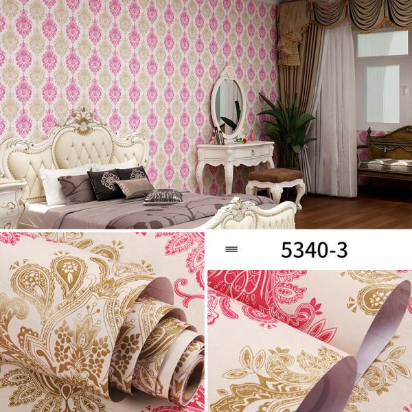 Modern Design Damask Embossed Self-Adhesive Wallpaper 10 Meters for Living Room