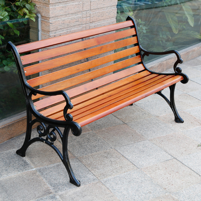 Bao Tuo outdoor thickening of cast iron park chairs lounge chairs red 1.25 meters BTC-037