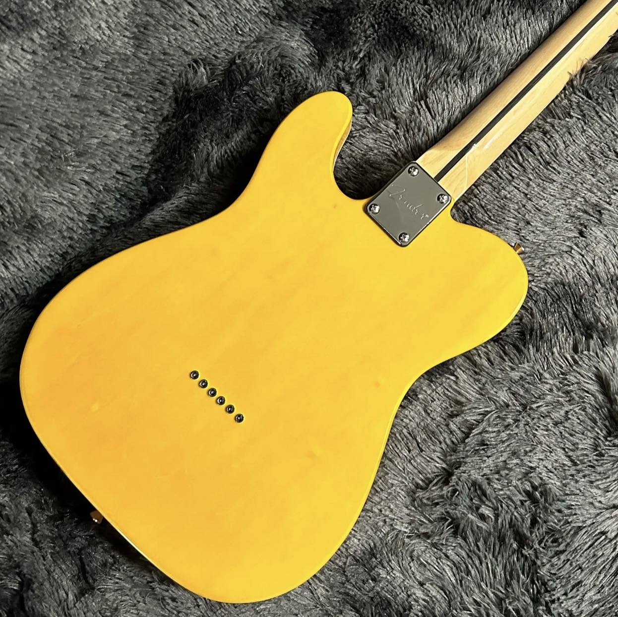 Tele Electric Guitar, Burl Maple Top, Yellow Color, Mahogany Body, Maple Fingerboard, Single Binding