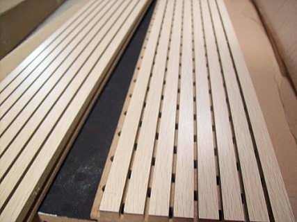 Interior Decoration Sound Absorb Wooden Grooved Acoustic Panels