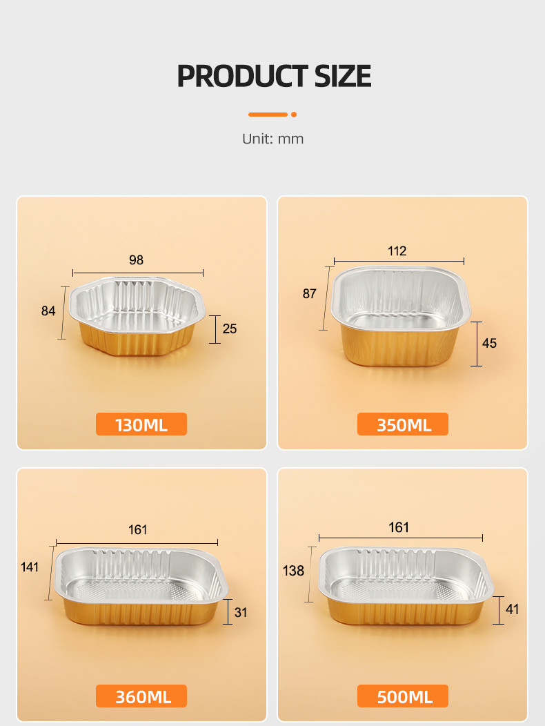 Square Round Aluminum Foil Container Rectangle Foil Trays