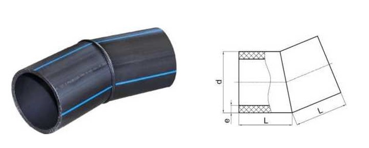 Fabricated Elbow 22.5 Degree DN125-DN1200 HDPE Fabricated Fittings