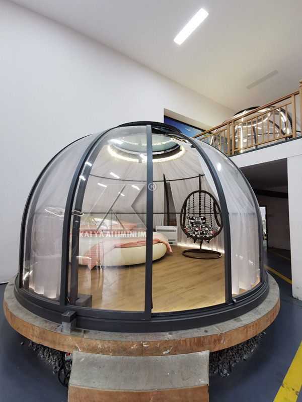 5m Round Large Aluminum Profiles Frame Clear PC Board For Pool Dome Tent