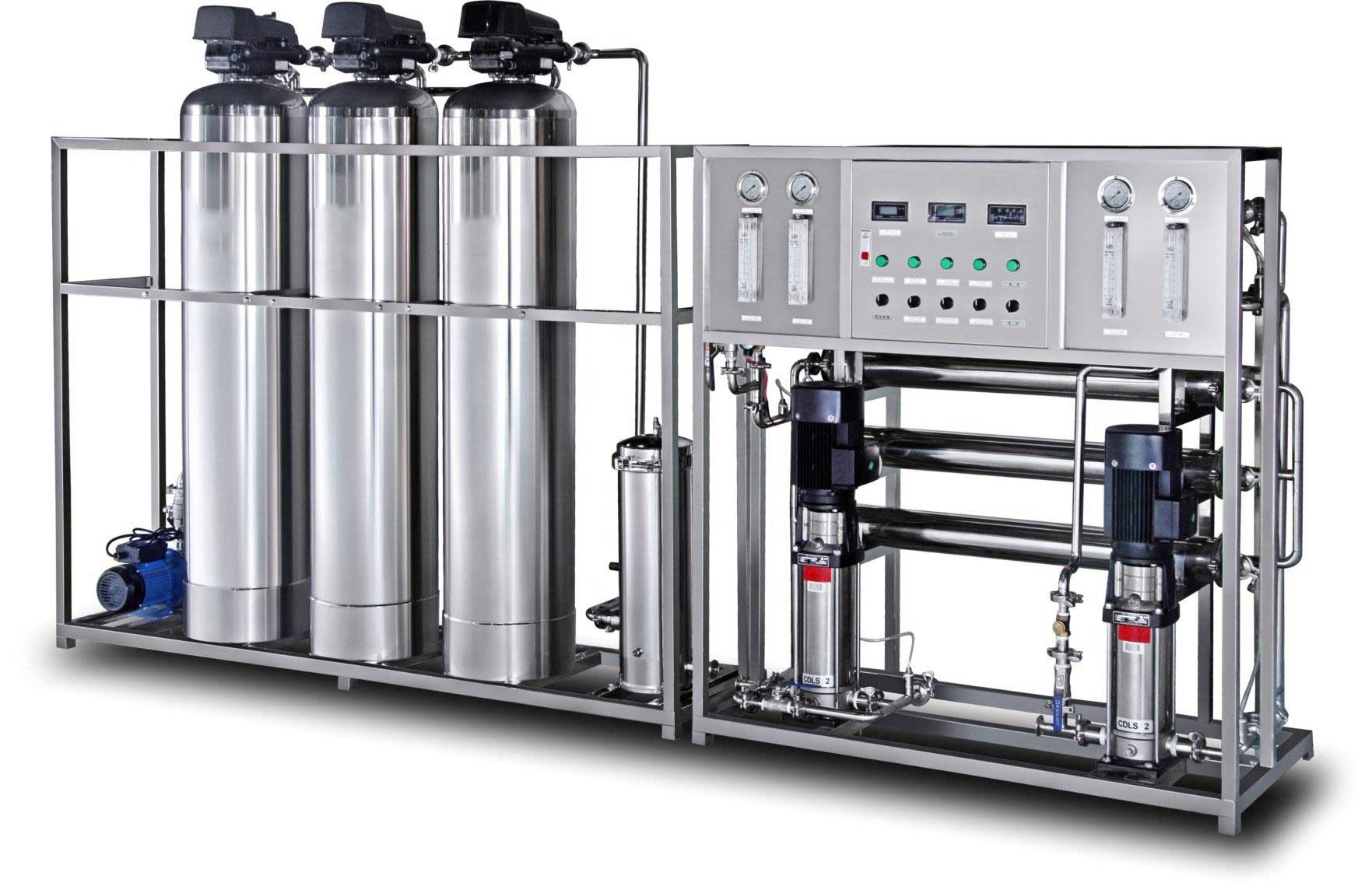 380V Stainless Steel Reverse Osmosis Water Treatment Systems Machinery 600kgs