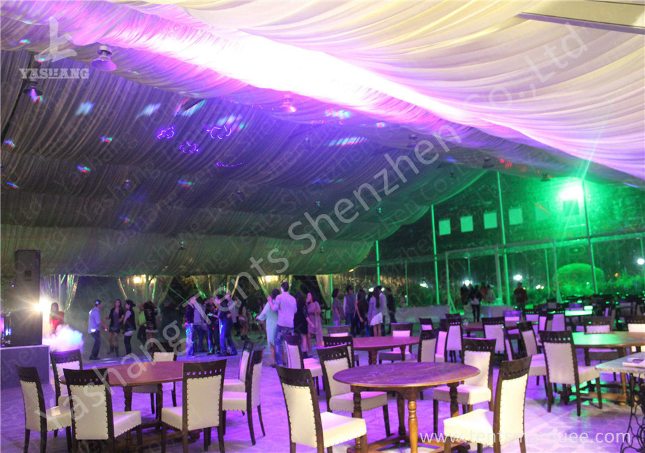 Clear Top / Wall PVC Fabric Cover Outdoor Luxury Wedding Tents With White Linings