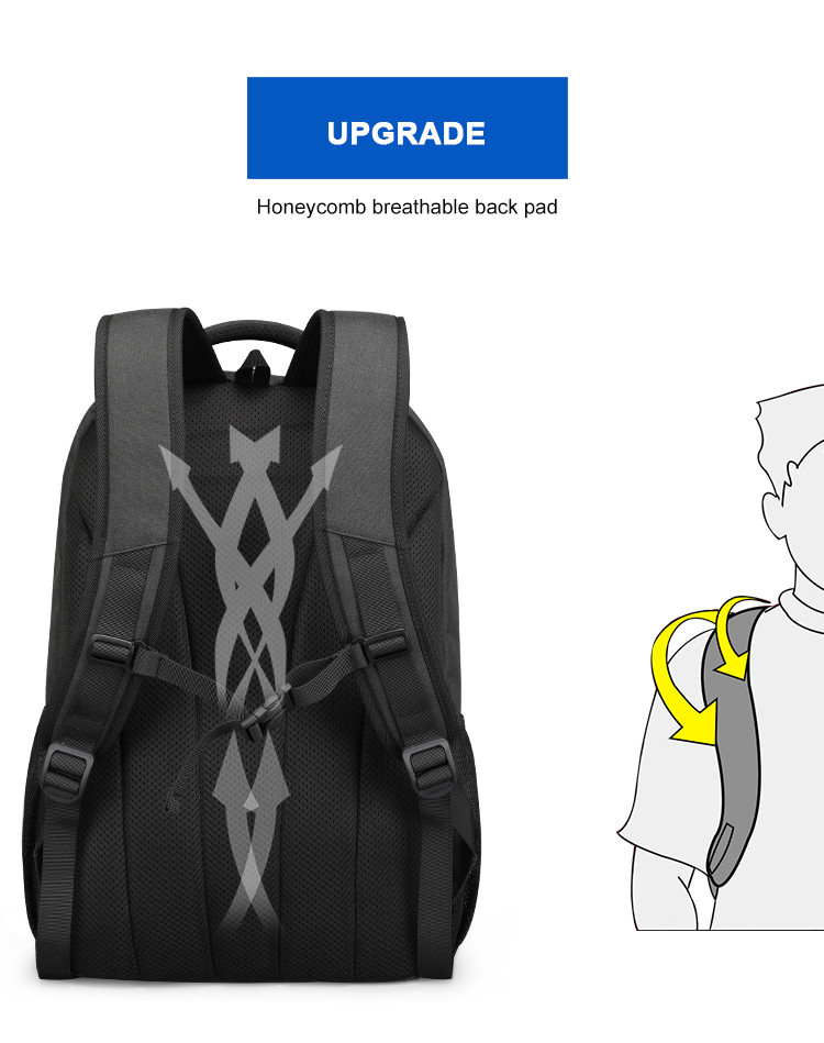 15.6 Inch Usb Durable Travel Laptop Backpack Shockproof