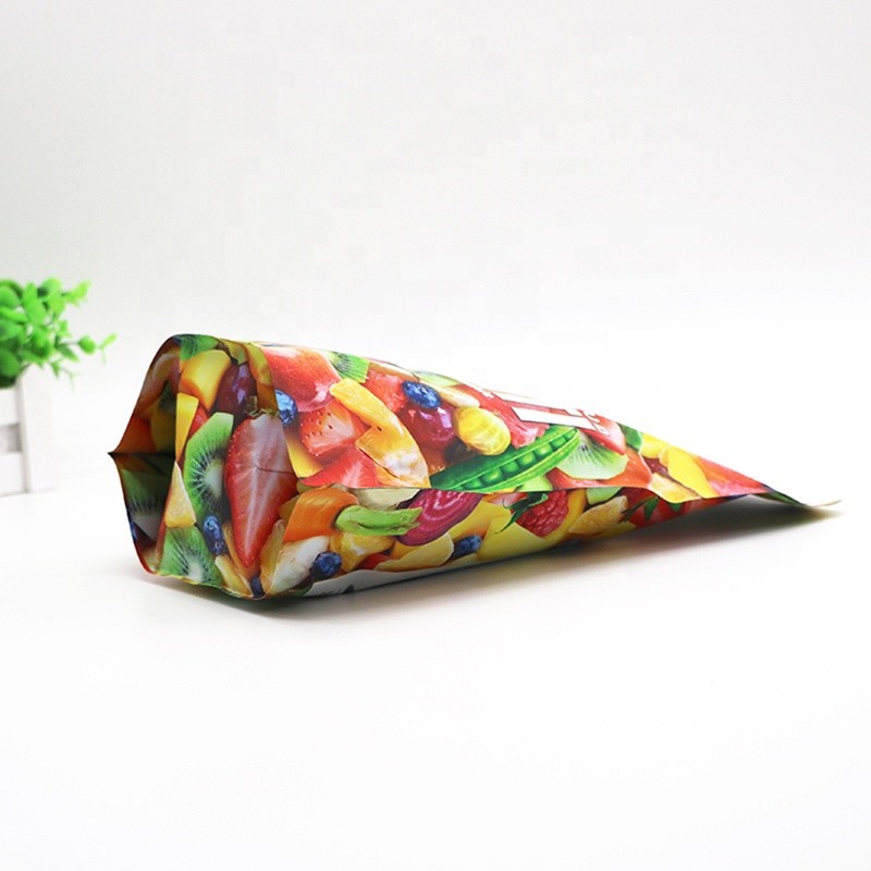 High Barrier zipper lock stand up 3 Sides Seal Heat Seal Pouches bottom gusset dry Fruits Plastic food Packing Bag