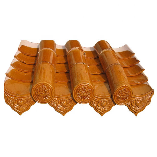 180*180 Chinese Temple Arch Gate Retro Style Faux Ceramic Clay Roof Tiles for Concrete Structure