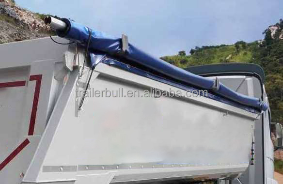 7.2 / 8.2 / 9.6 / 10.5 m Carbon Steel Chassis Tipper Semi Trailer for Building Materials Transport